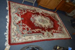 Red Ground Floral Rug 256cm x 151cm