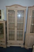 Limed Oak Effect Display Cabinet