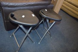 Pair of Tubular Framed Folding Stools