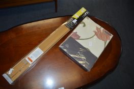 Venetian Wood Blinds 75cm and a Pair of Floral Cur