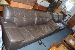 Brown Leatherette Suite; Two Seat and Three Seat S