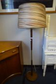 1970's Teak & Brass Effect Standard Lamp with Shad