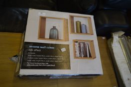 Oak Effect Wall Cube Shelves