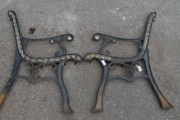 Pair of Cast Iron Bench Ends