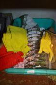 Box Containing Dishcloths, Gloves, etc.