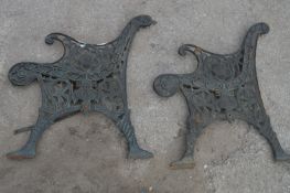 Pair of Cast Iron Bench Ends