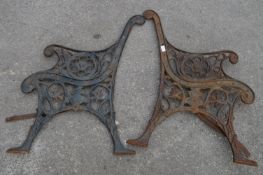 Pair of Cast Iron Bench Ends