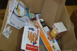 *Box of Toys Including Skittles, Guitar, Soap, etc.