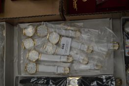 Tray of Ten Ladies Fashion Watches with White Stra