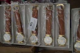 Ten Ladies Wristwatches with Tan Leather Straps