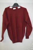 Box of Five Burgundy Crew-Neck Knitted Jumpers