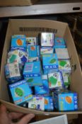 Box of Coloured LED and Halogen Lamps