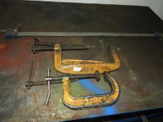*Two Pairs of G-Clamps and a Sash Clamp