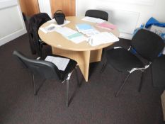 *Circular Meeting Room Table with Four Stackable C