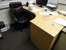 *L-Shape Desk with Right Hand Return in Light Oak