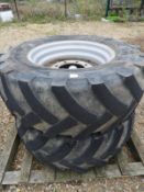 *Pair of Mitas 450/70-24 Agricultural TYres on Mer