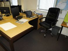 *L-Shape Desk and Matching Drawer Pedestal in Ligh