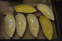 Six Carlton Ware Banana Dishes