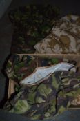 Box of Camouflage Jackets, Trousers and Shirts