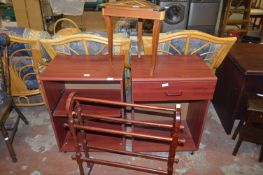 Inlaid Triangle Side Table, Two Wood Effect Units