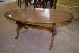 Reproduction Oval Mahogany Side Table