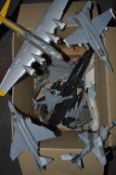 Box of Plastic Military Model Aeroplanes