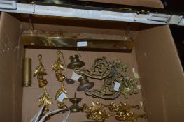 Small Quantity of Brassware Including Wall Lamp an