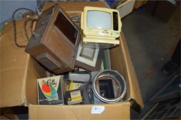 Small Portable TV and a Box of Vintage Darkroom Eq