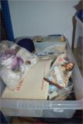 Box of Sewing and Embroidery Accessories and Knitt