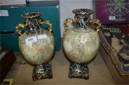 Two Antique Style Marble Effect Vases