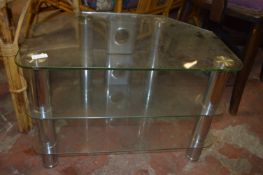 Glass TV Stand with Shelves