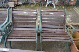 Two Garden Chairs with Cast Iron Ends