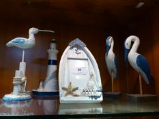 Wooden Coastal Lighthouse, Birds and Photo Frame e