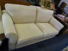 Cream Upholstered Two Seat Sofa
