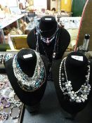 Three Torso Jewellery Display Stands with Assorted