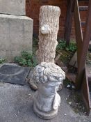 Birdbath Base and Garden Bust