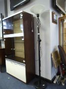 Black Standard Lamp with Lattice Shade