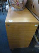 Three Drawer Light Beech Effect Filing Drawer