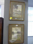 Two Framed Watercolours - Country Scenes by J.T. Dalladay