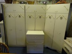 Three Double Door Wardrobe with Upper Storage and