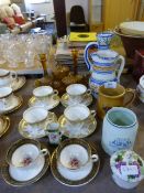 Mixed Lot Including Orange Cut Glass Dressing Tabl