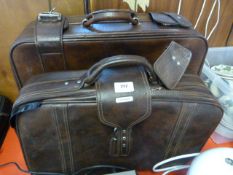 Two Samsonite Leather Suitcases