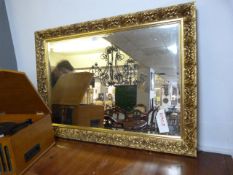 Gilt Framed Bevelled Edge Wall Mirror
