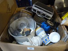 Box of Assorted Pottery, Kitchenalia, etc.