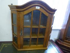 Light Oak Shelving Unit with Glazed Door and Panel