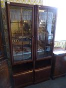 Two Mahogany Effect Wall Units