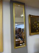 Gilt Framed Rectangular Bevelled Edge Wall Mirror
