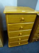 Pine Five Drawer Chest of Drawers