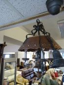 Copper Effect Four Branch Chandelier