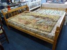 Pine Double Bed with Mattress